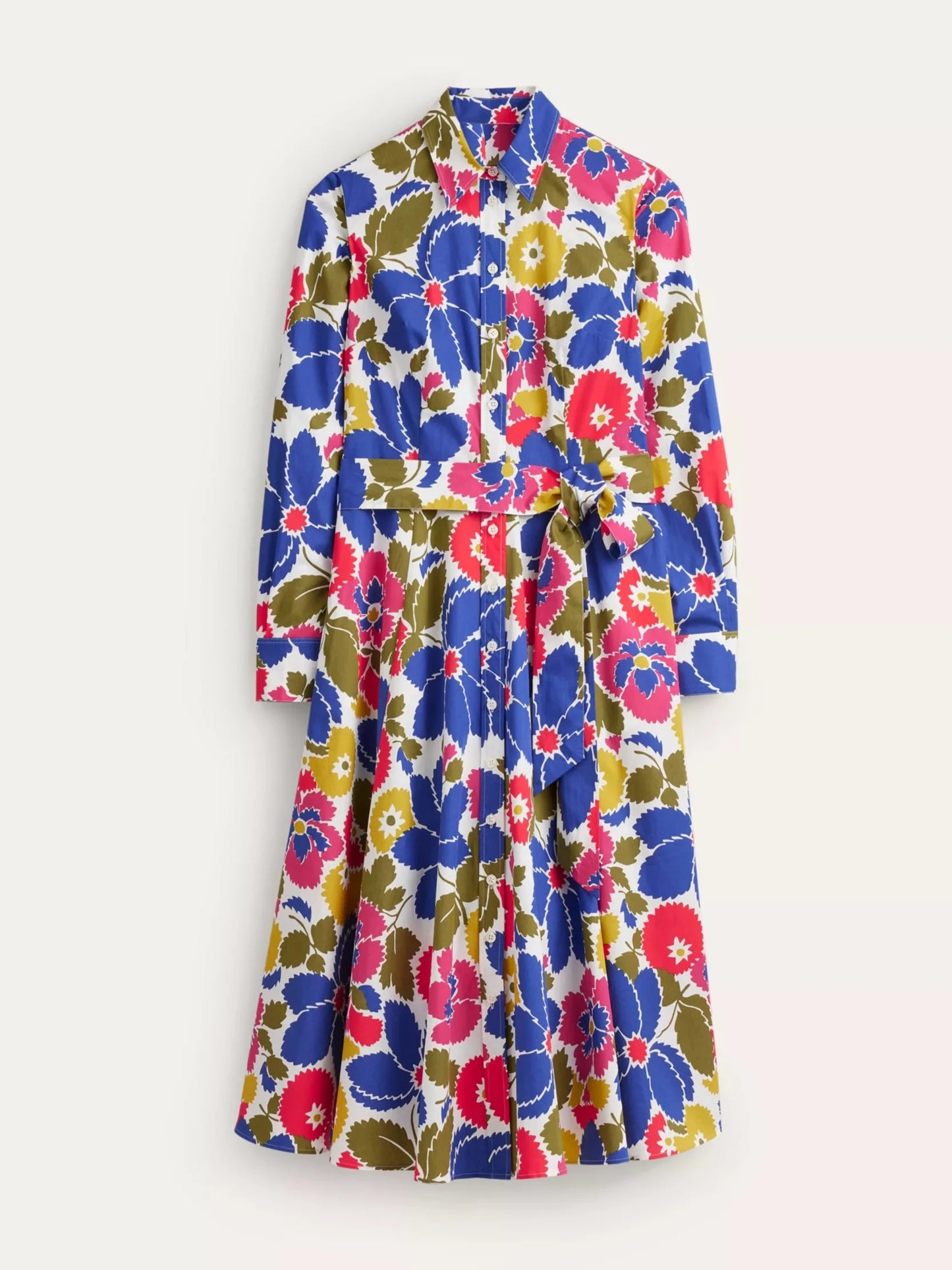 Multi Floral Midi Shirt Dress