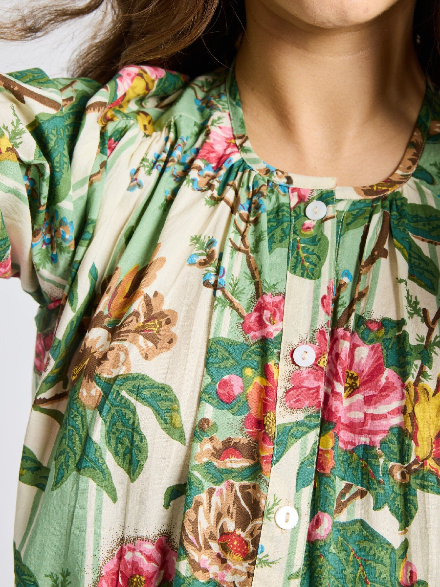 Garden Flowers Striped Top