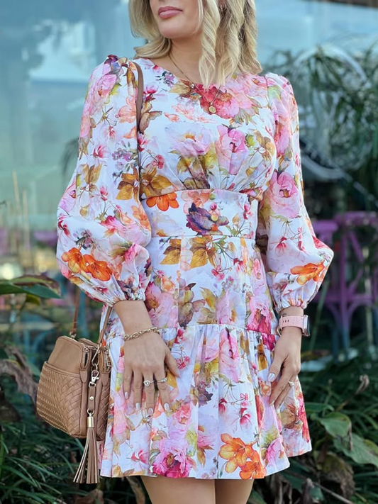 Adorable Floral Long Sleeve Dress