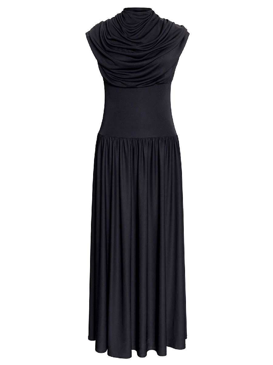 Draped Jersey Maxi Dress