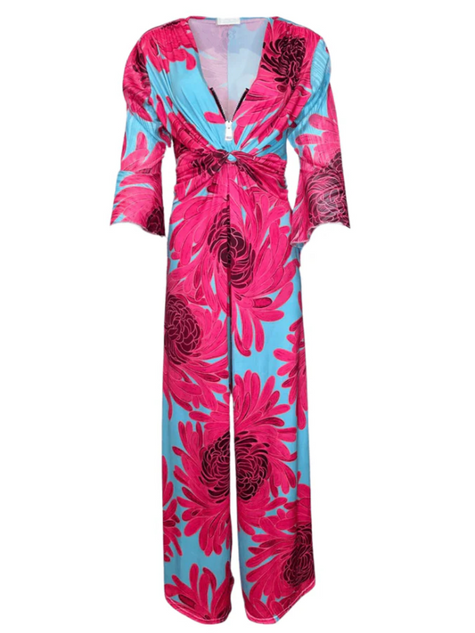 Elegant Printed Wide-Leg Jumpsuit