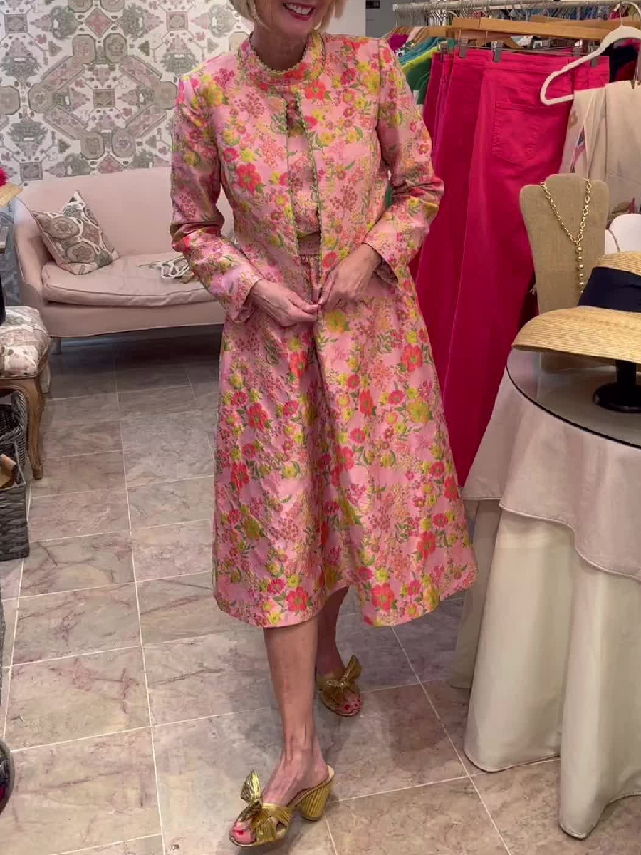 Beautiful Floral Damask Three-piece Suit