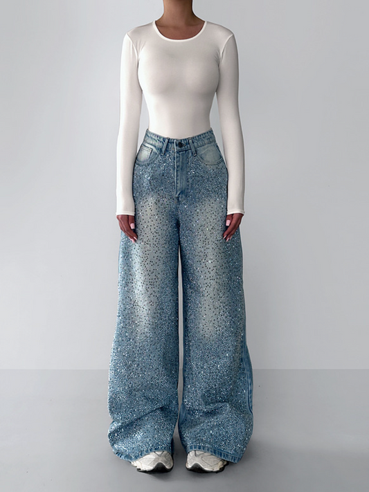 Stylish Bedazzled Rhinestone Jeans