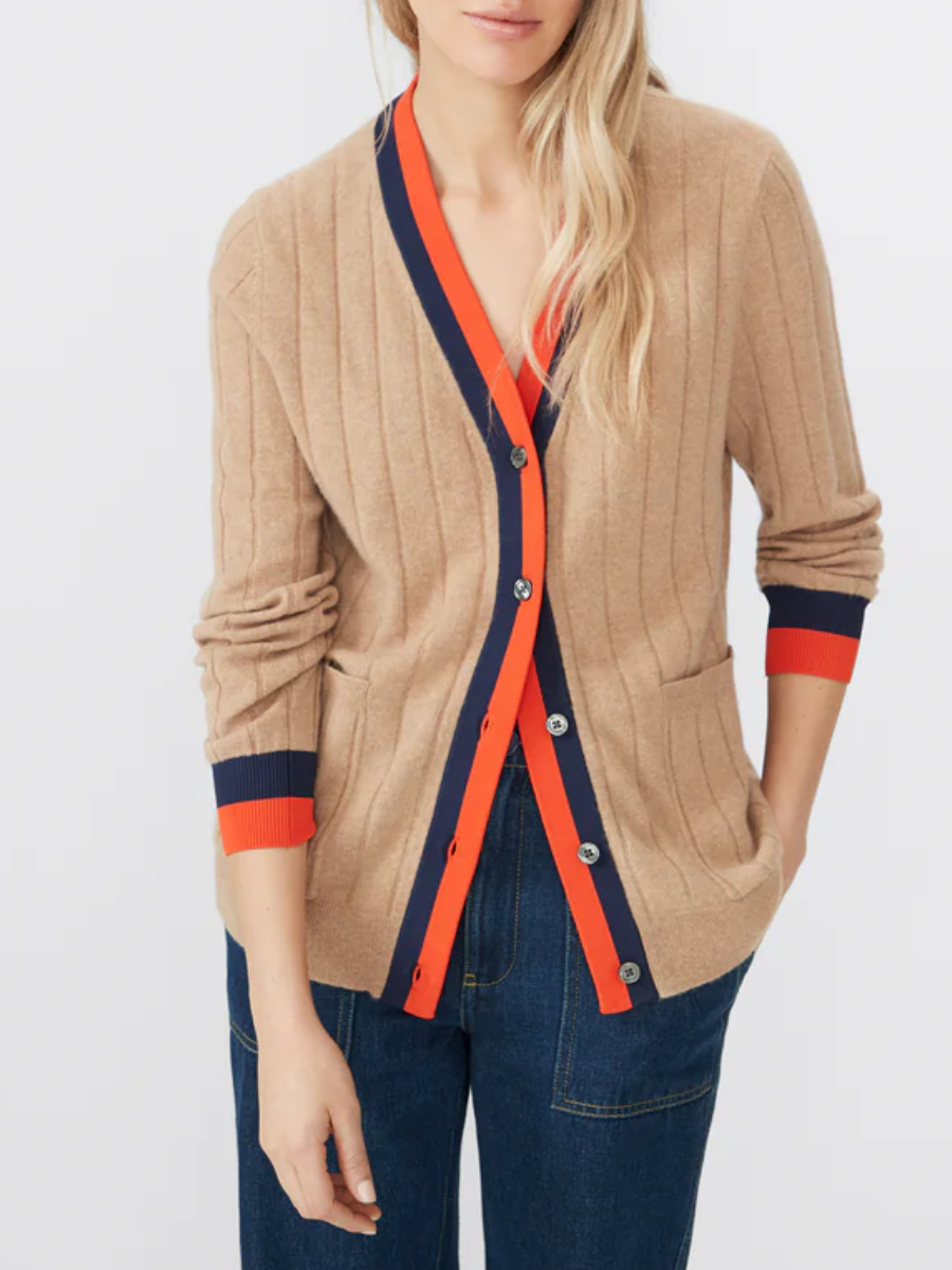 Casual Brown Wool Cardigan