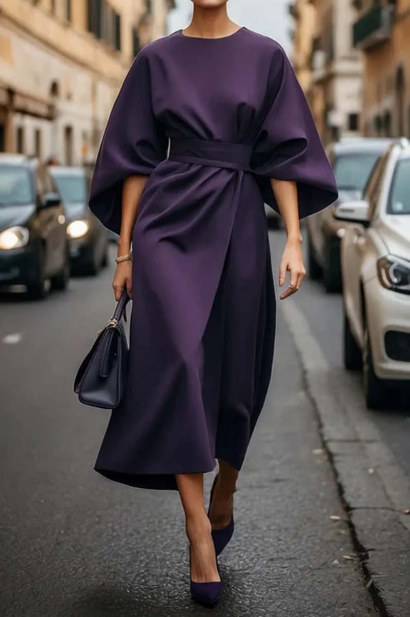 Elegant Cotton Asymmetric Dress