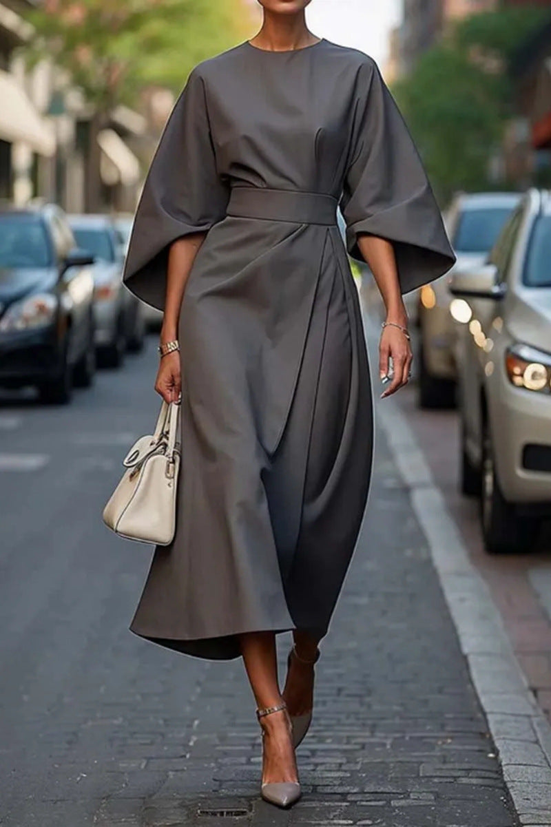 Elegant Cotton Asymmetric Dress
