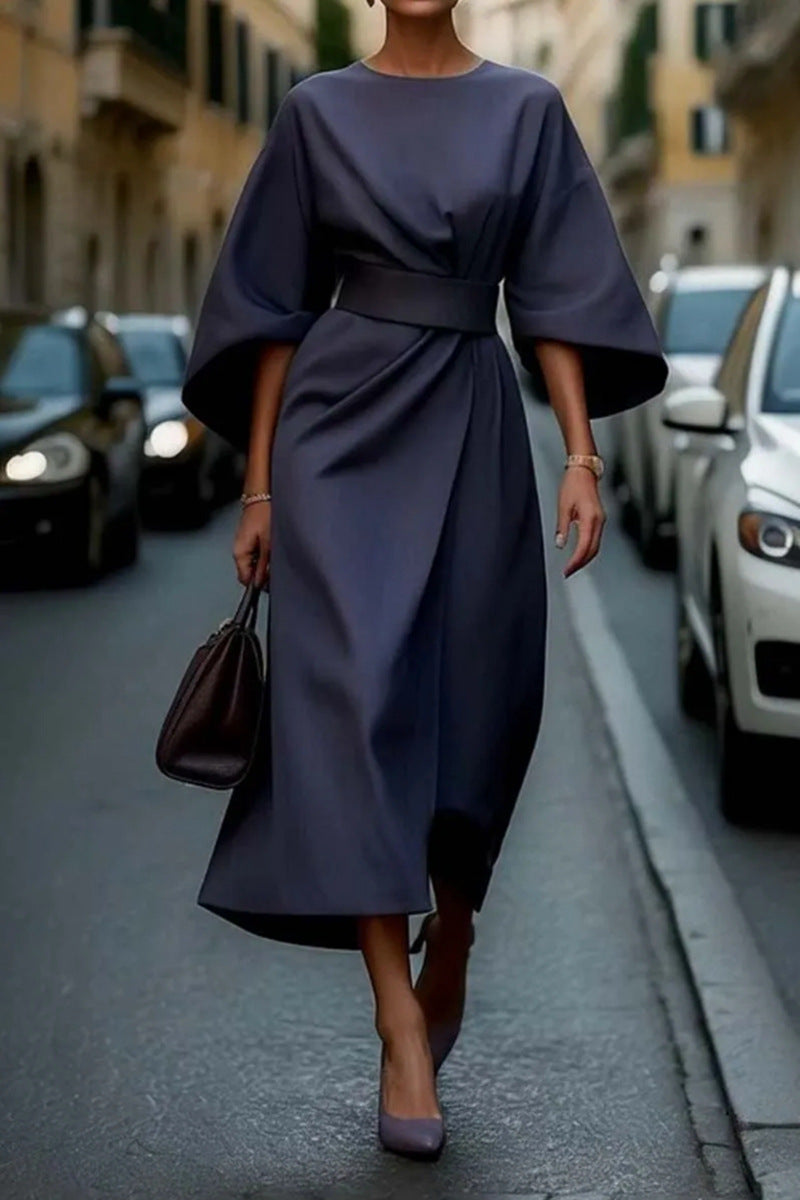 Elegant Cotton Asymmetric Dress