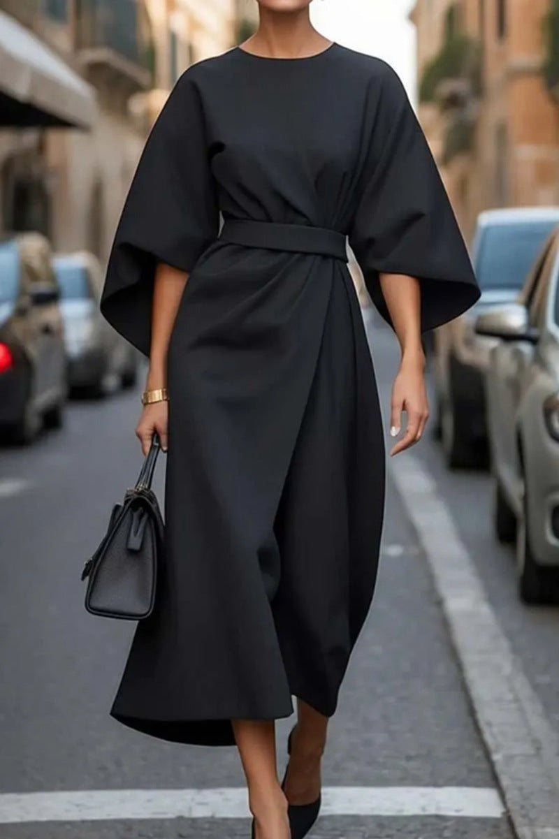 Elegant Cotton Asymmetric Dress