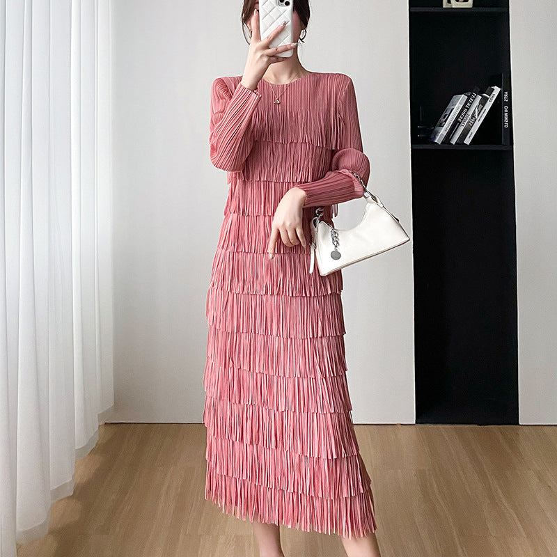 Demure Tassel Midi Dress