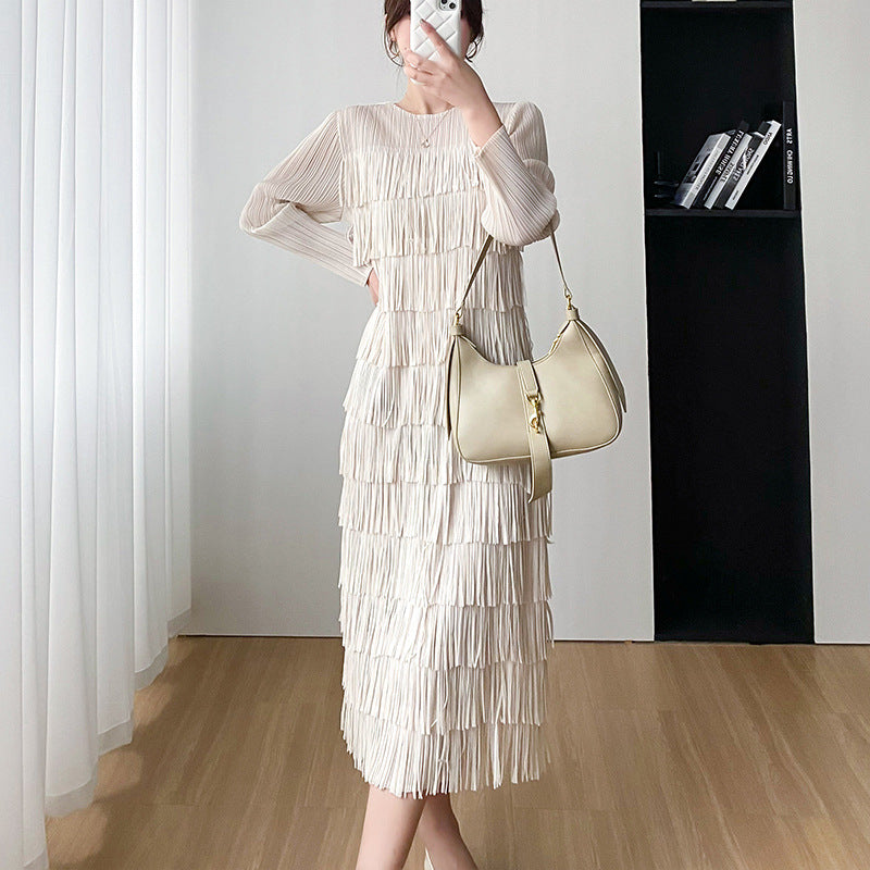 Demure Tassel Midi Dress