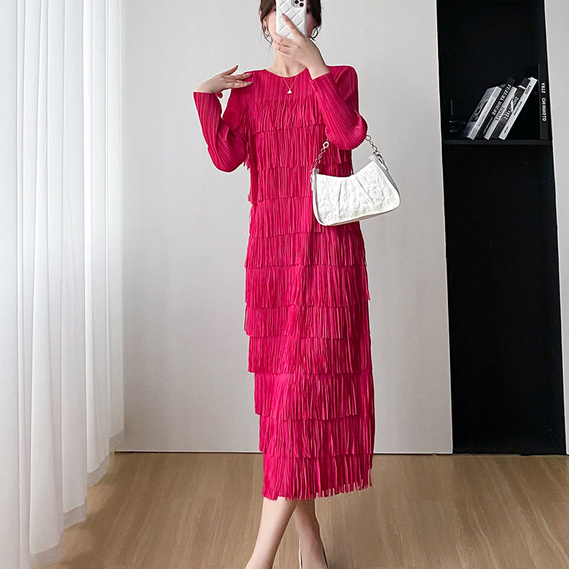 Demure Tassel Midi Dress