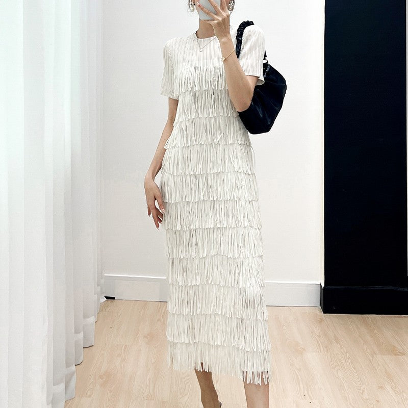 Demure Tassel Midi Dress