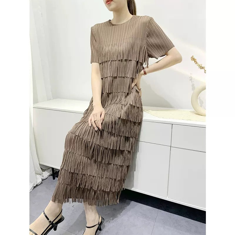 Demure Tassel Midi Dress