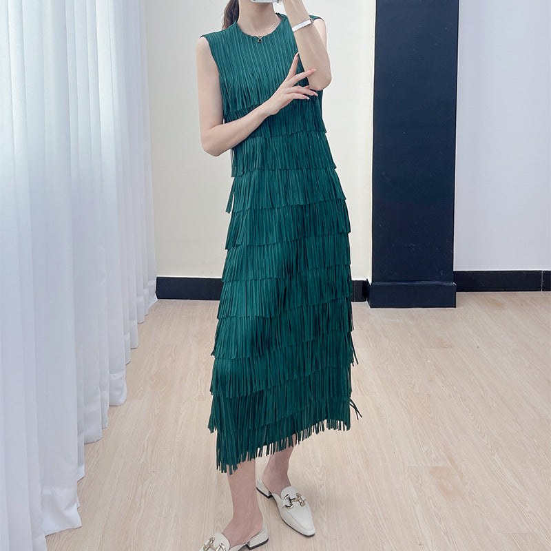 Demure Tassel Midi Dress