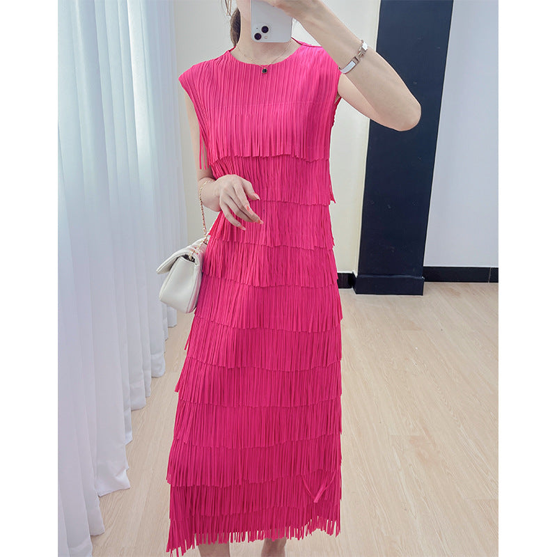 Demure Tassel Midi Dress