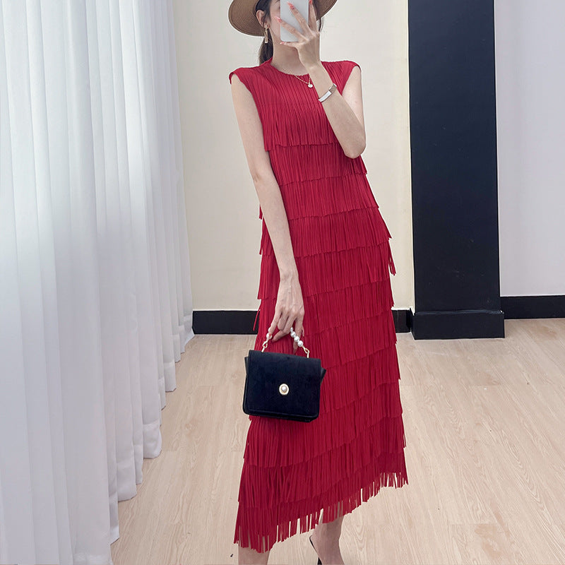 Demure Tassel Midi Dress