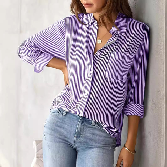 Loose casual long-sleeved shirt