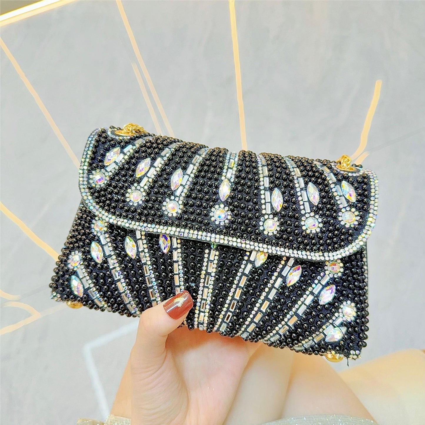 Handmade Pearl Rhinestone Bag