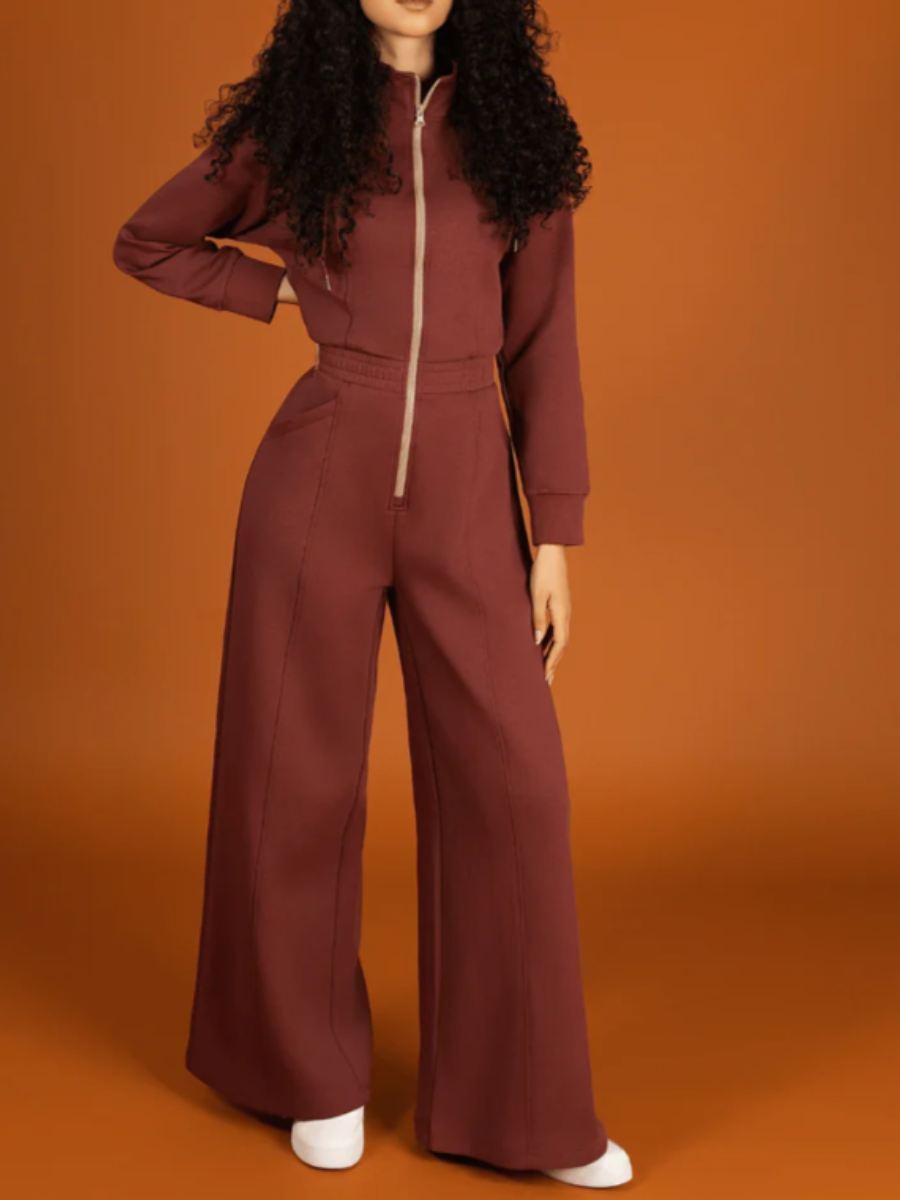 Comfy Hooded Zip Jumpsuit