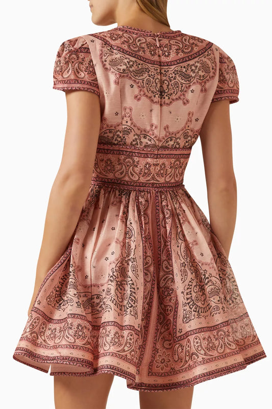 Silk Linen Structured Mini Dress