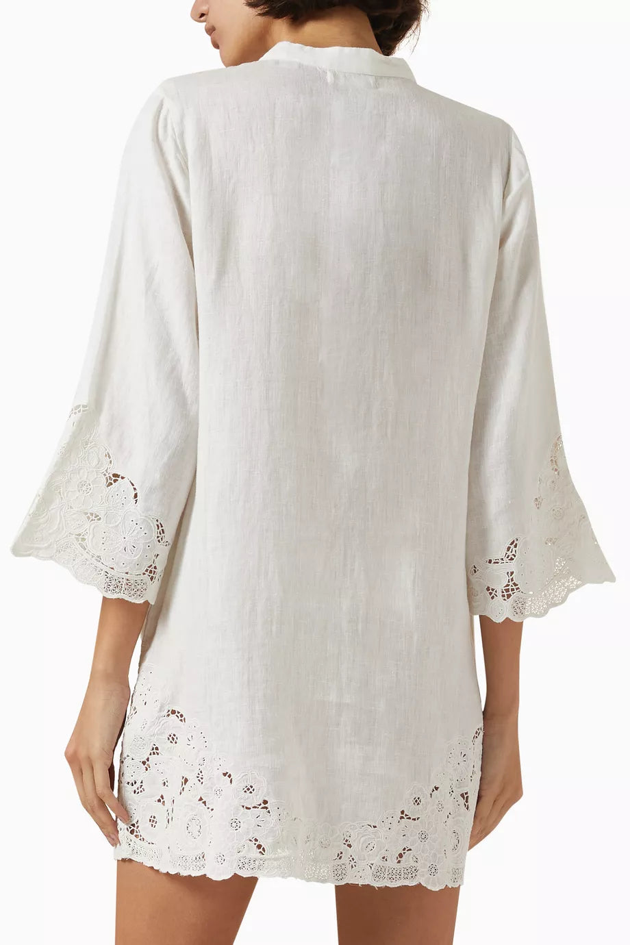 Embroidered Linen Mini Dress