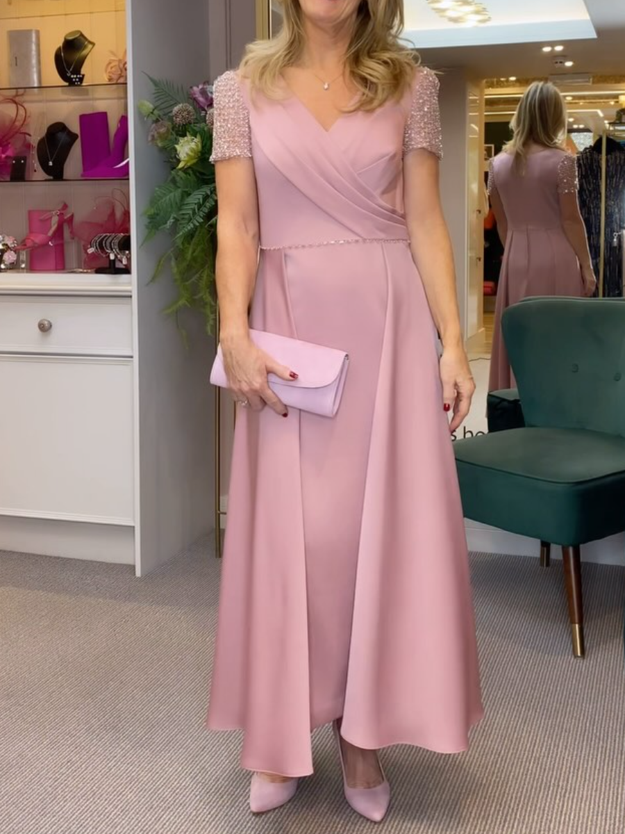 Classy Pink Silk Dress
