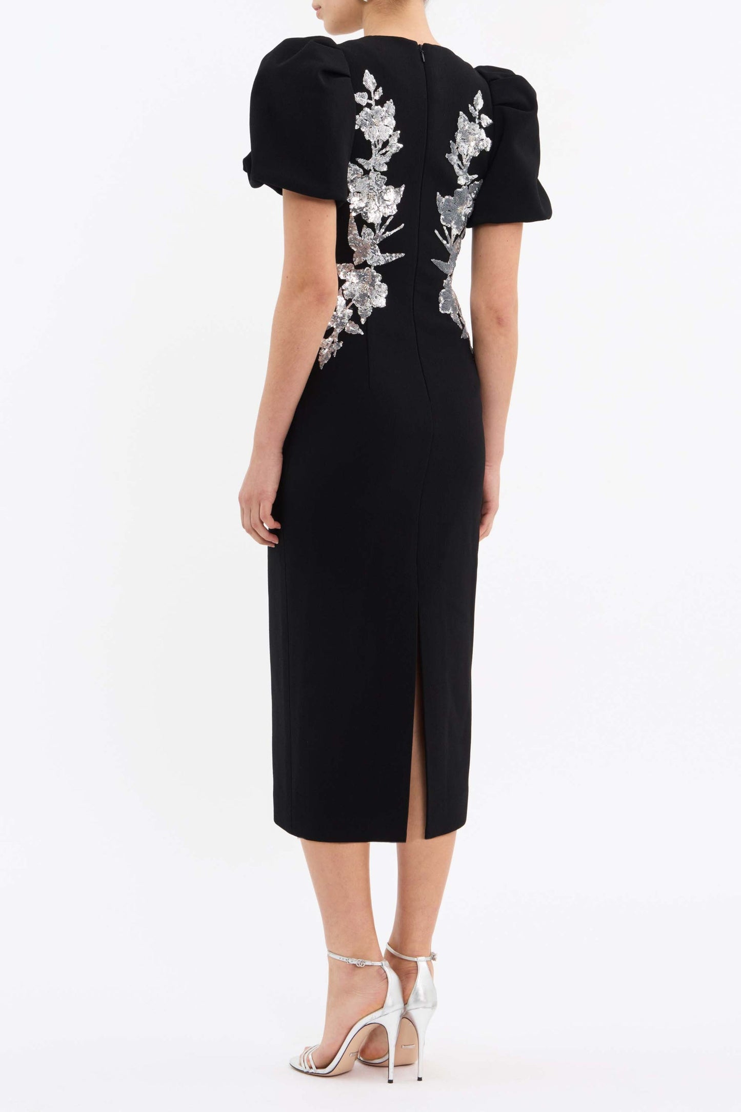 Monroe Silver Sequin Midi Dress