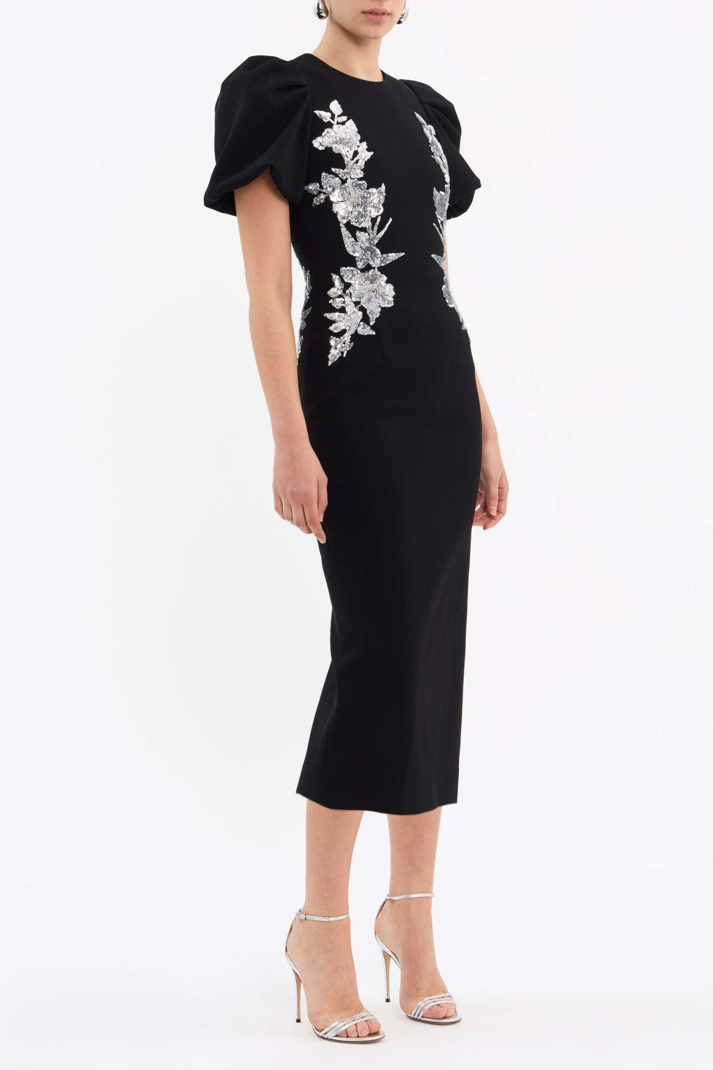 Monroe Silver Sequin Midi Dress
