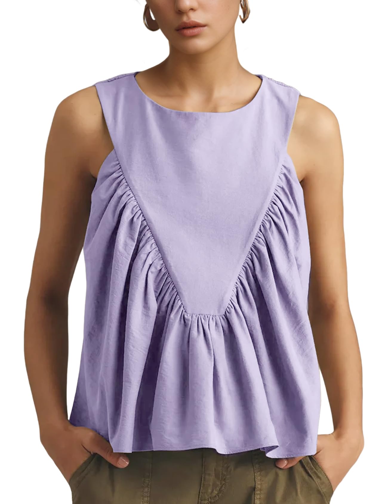 Casual Sleeveless Ruffle Top