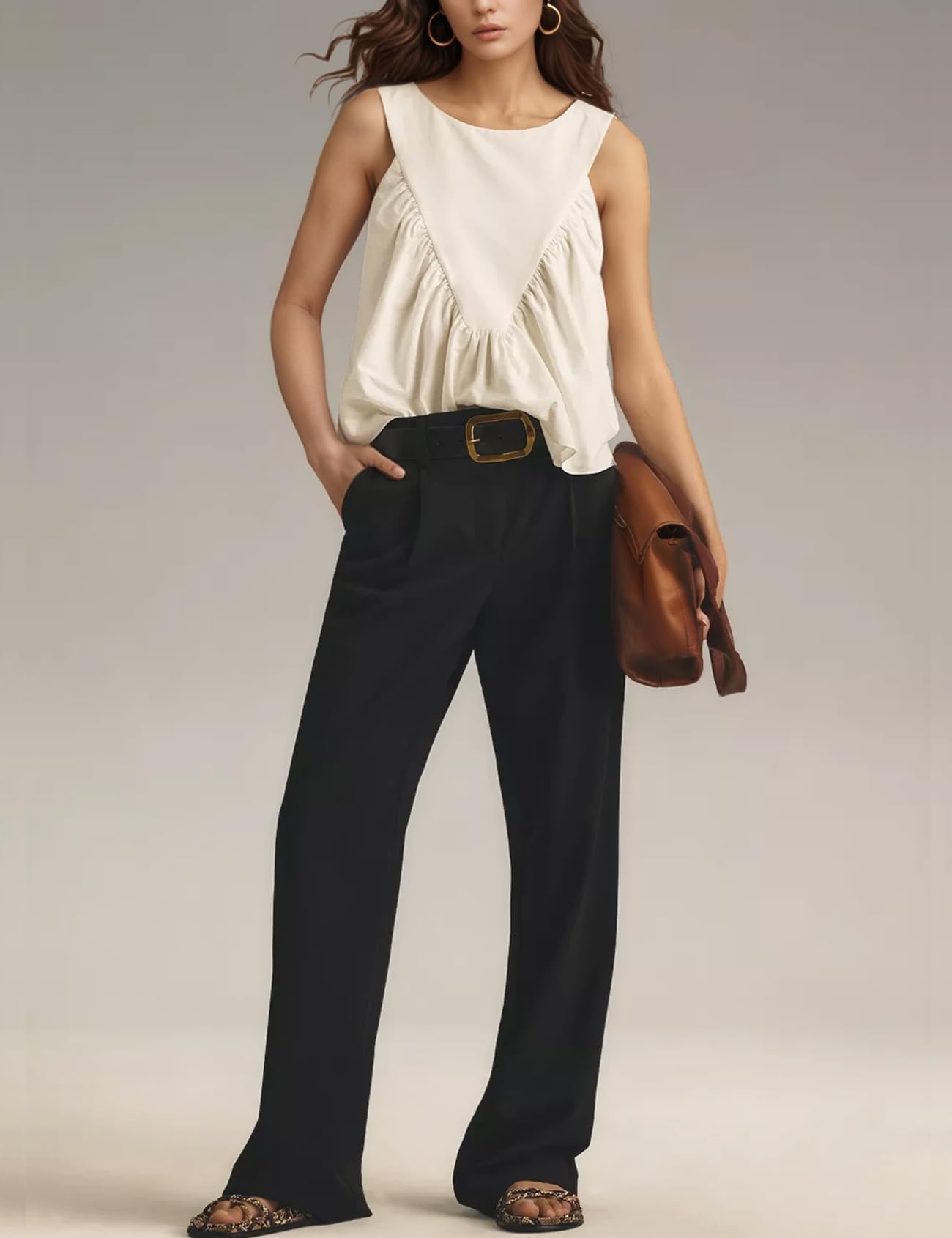 Casual Sleeveless Ruffle Top