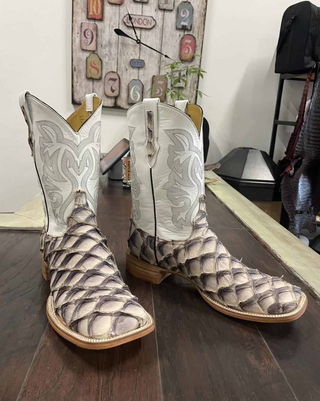 Men's Wide Square Toe Exotic Cowboy Boots