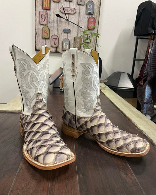 Men's Wide Square Toe Exotic Cowboy Boots