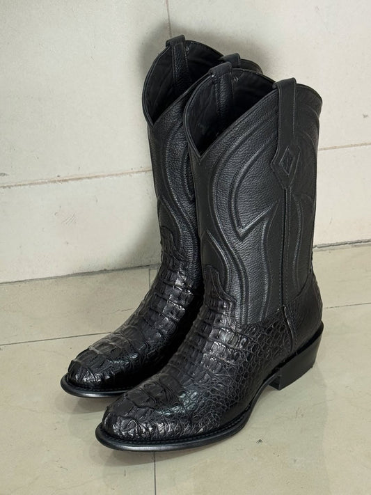 Men's Black Alligator Leather Cowboy Boots