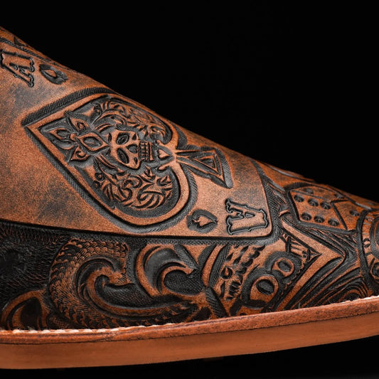 Men's Poker Square Toe Cowboy Boots