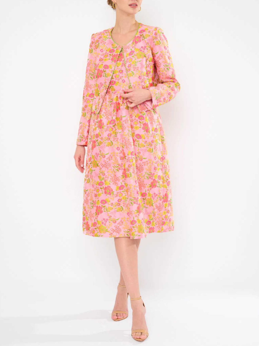 Beautiful Floral Damask Three-piece Suit
