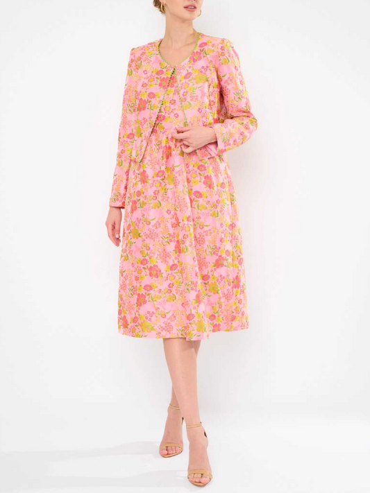 Beautiful Floral Damask Three-piece Suit