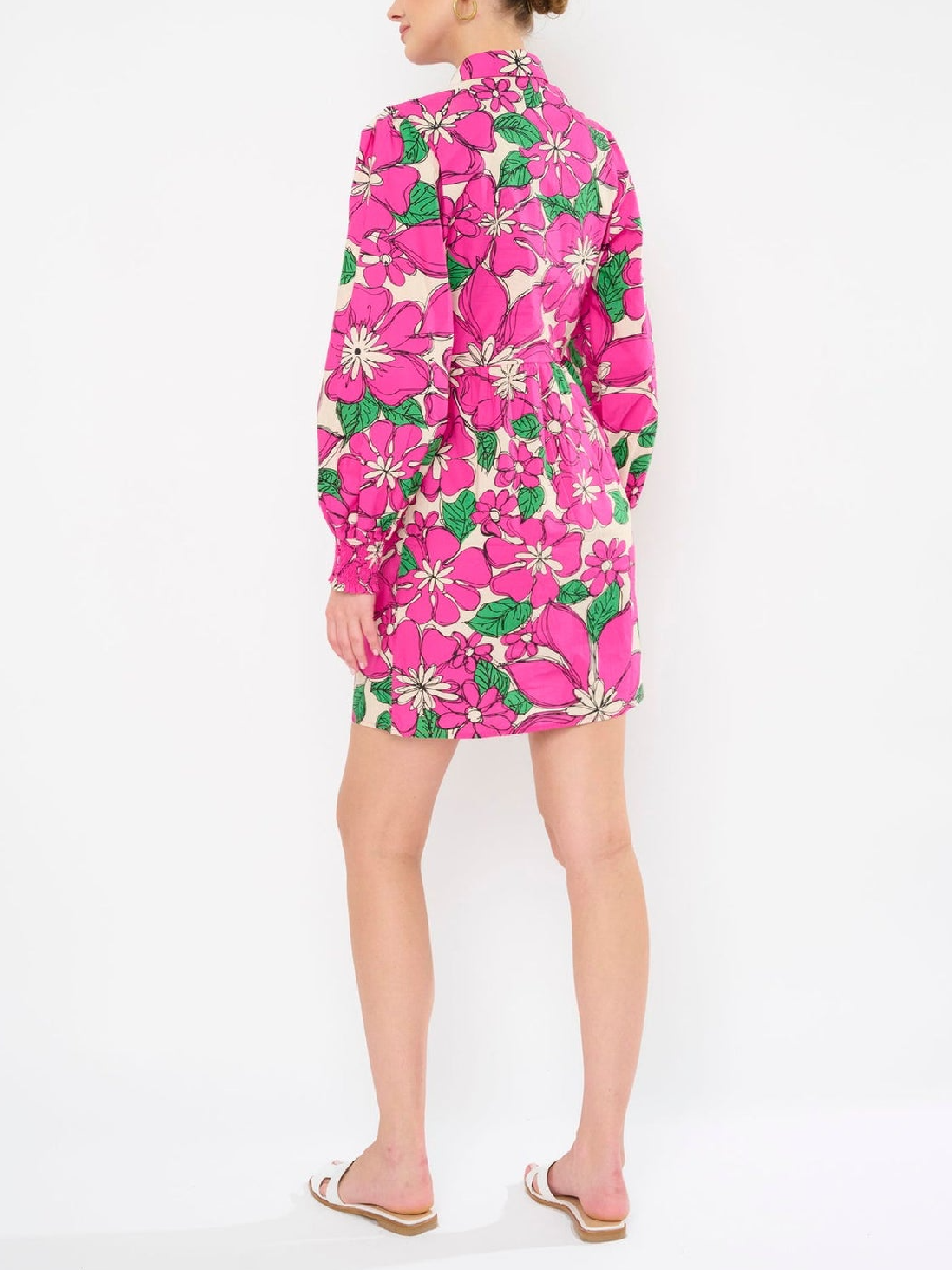 Pretty Cotton Floral Shirt Dress