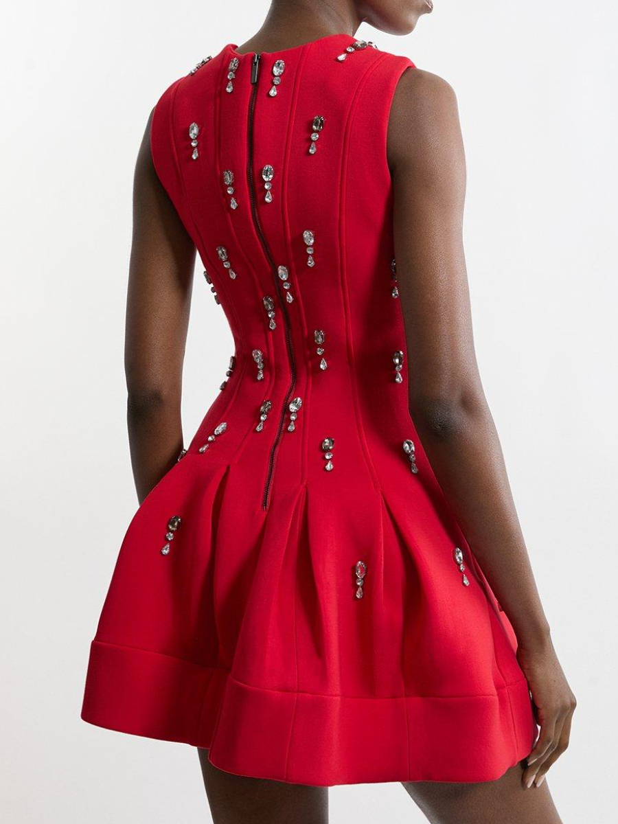 Crystal Embellished Premium Mini Dress