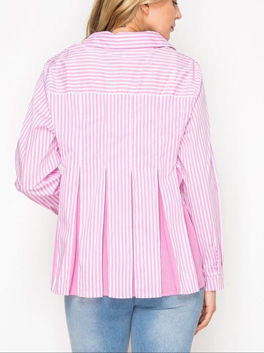 🔥Special Sales🔥Pink Striped Shirt Top