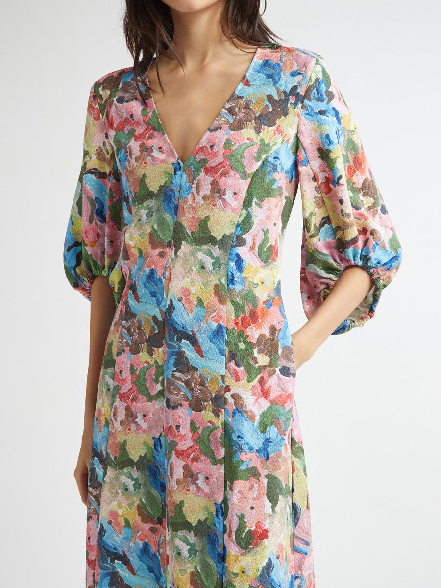 Elegant Floral Print Midi Dress