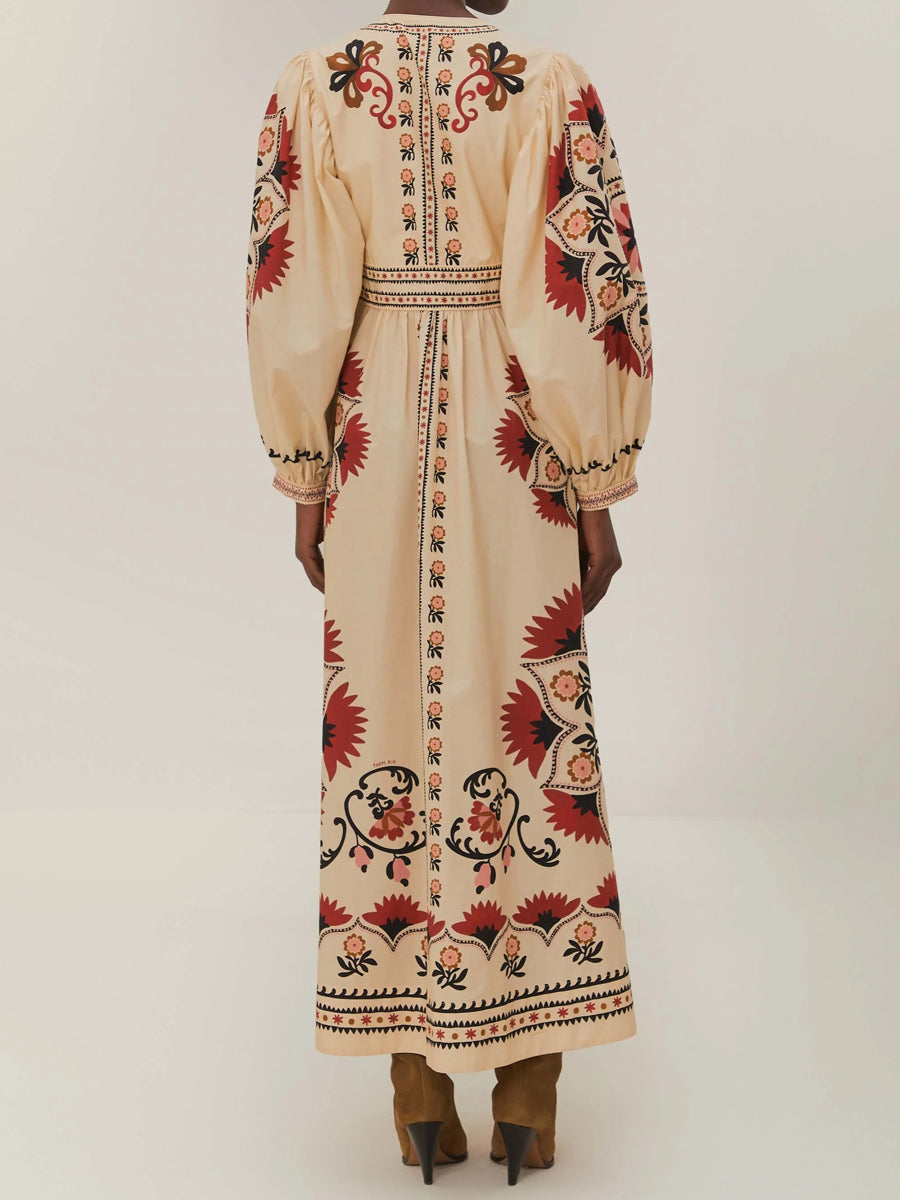 Placement Print Cotton Dress