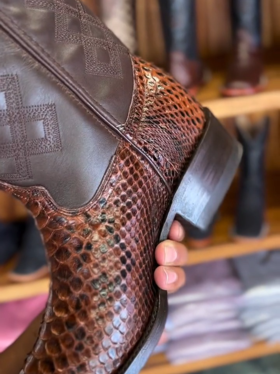 Men's Python Leather Western Cowboy Boots