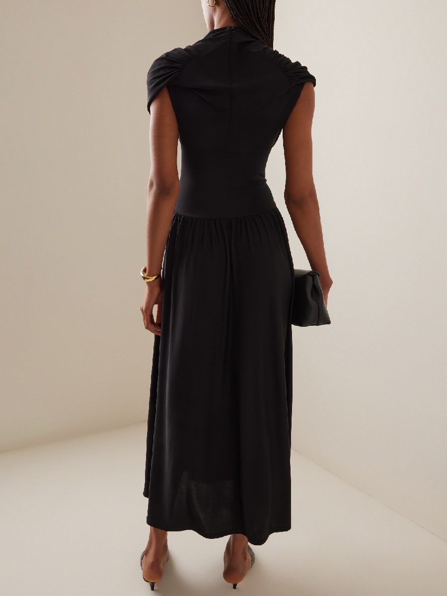 Draped Jersey Maxi Dress