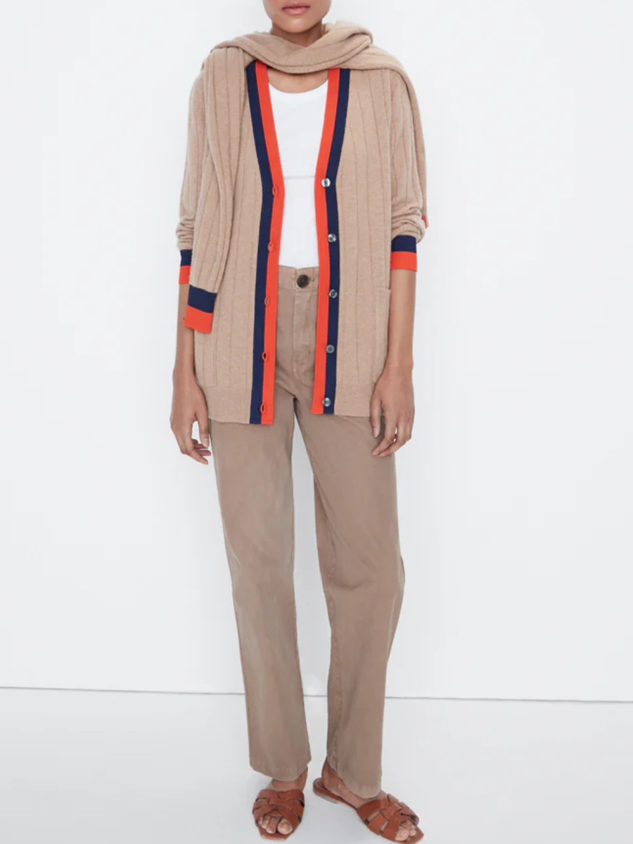 Casual Brown Wool Cardigan