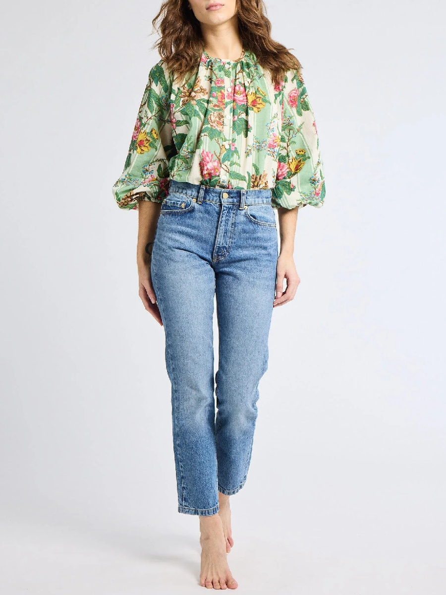 Garden Flowers Striped Top