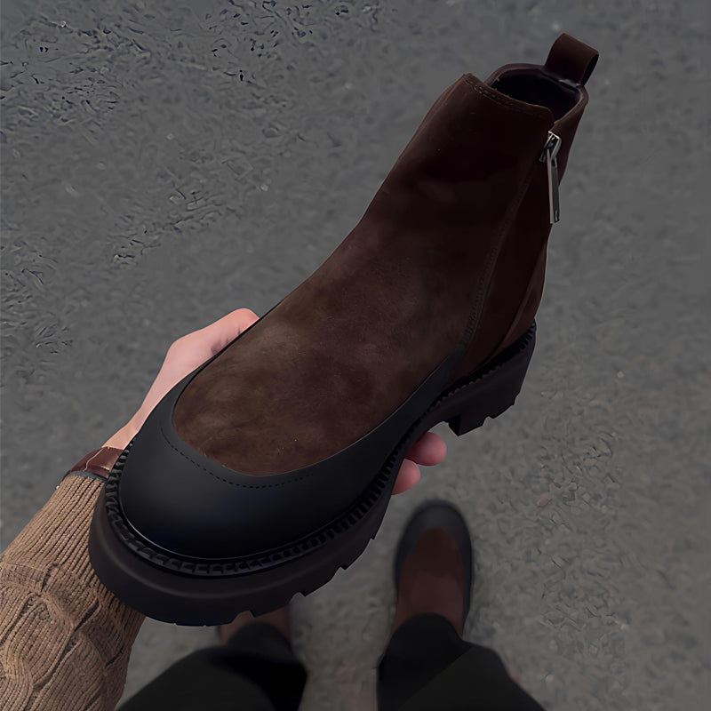 Men's Round-toed Color Block Chelsea Boots