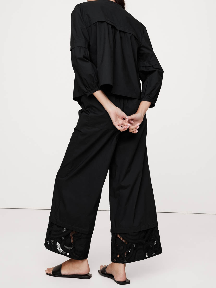 Hollow Elastic Waistband Two Pieces Set