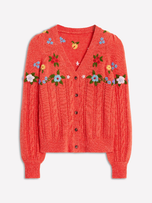 Fluffy Embroidered Cardigan