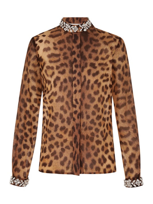 Crush Embellished Linen Two-Piece Set