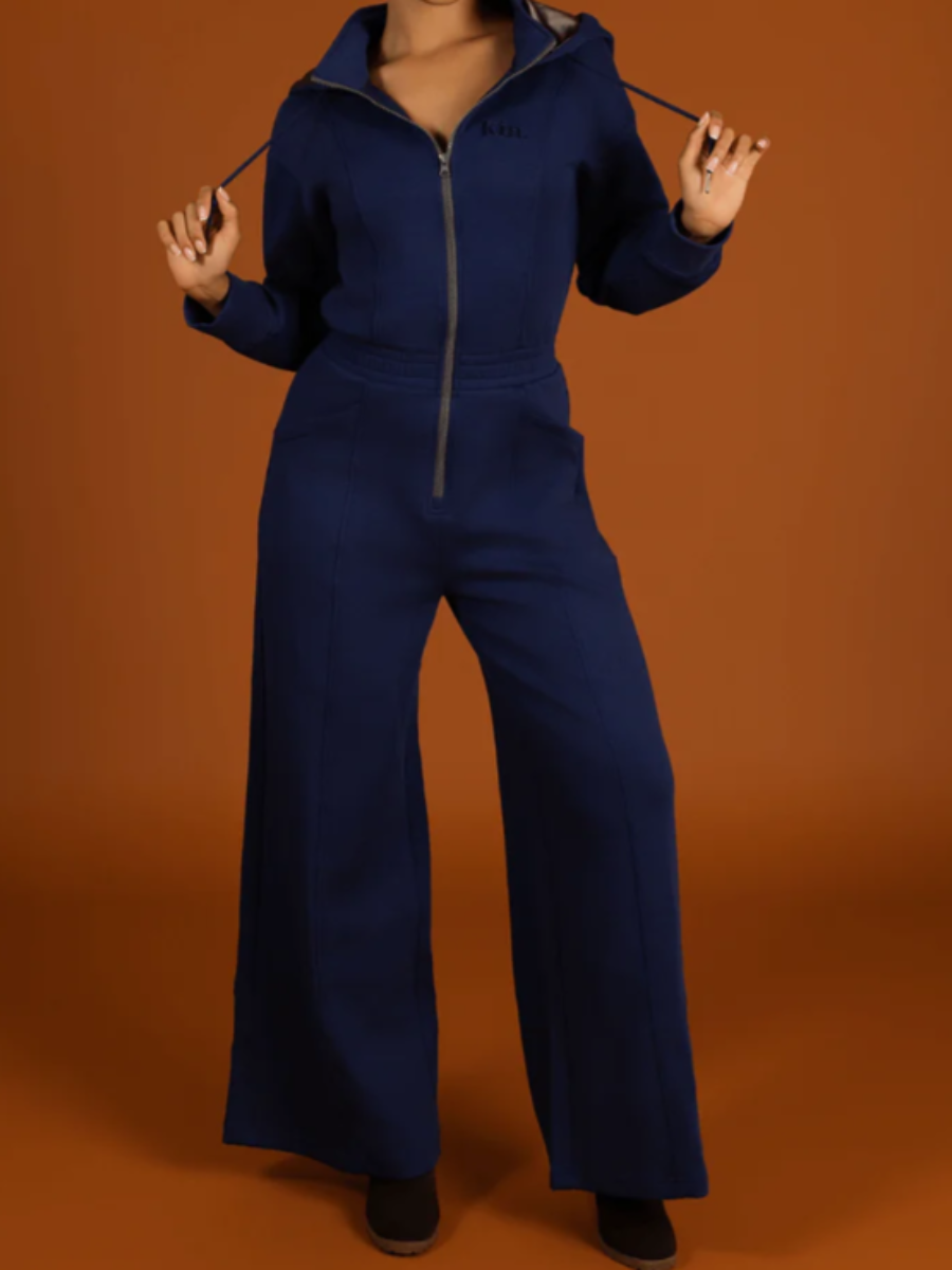 Comfy Hooded Zip Jumpsuit